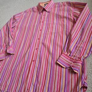 Tommy Hilfiger Men’s Striped Button-Down Shirt – XL